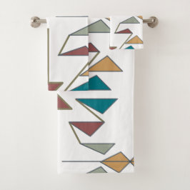 Conjunto De Toalhas Design do padrão do triângulo Oblíquo do Sudoeste