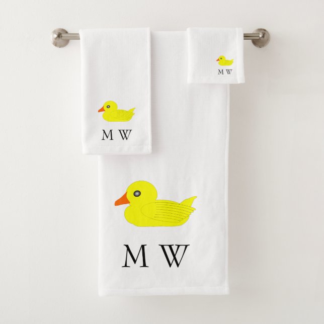 Conjunto De Toalhas Design do Pato Amarelo Monogramado (Insitu)