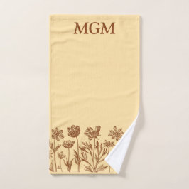 Conjunto De Toalhas Design Floral Minimalista Elegante com Monograma