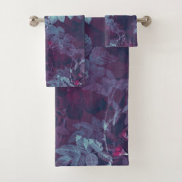 Conjunto De Toalhas Design Floral Vermelho Vitoriano Simples|