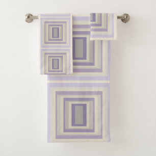 Conjunto De Toalhas Design Geométrica Da Lavanda De Cinza De  De Giz