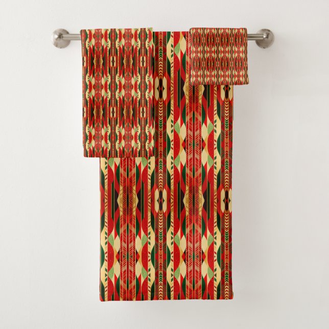 Conjunto De Toalhas Design geométrica nas cores do deserto (Insitu)