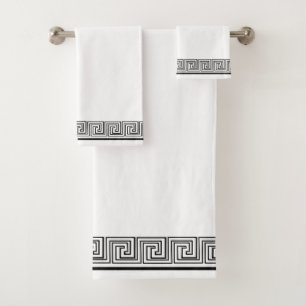 Conjunto De Toalhas Design Grecian preto do friso