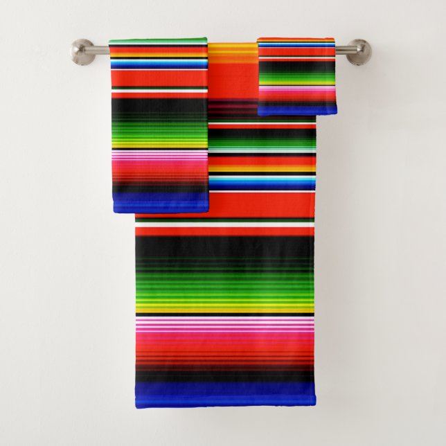 Conjunto De Toalhas Design Mexicano Serape Fiesta Sudoeste (Insitu)