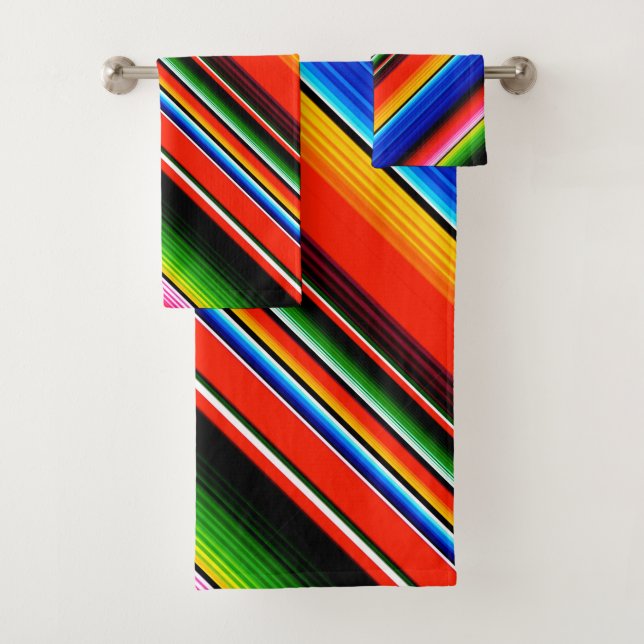 Conjunto De Toalhas Design Mexicano Serape Fiesta Sudoeste (Insitu)