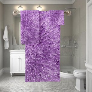 Conjunto De Toalhas Design moderno e chic em roxo com efeito brilhante