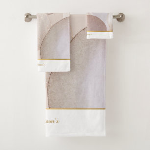 CONJUNTO DE TOALHAS DESIGN NEUTRO NEUTRO DE LUXE MONOCROMO DOURADO