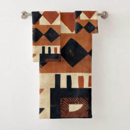 Conjunto De Toalhas Design vertical com elementos africanos