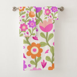 Conjunto De Toalhas Designs Florais Elegantes - Lindo e Personalizável