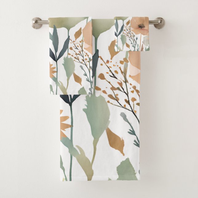 Conjunto De Toalhas Desperdício de Primavera de Pastel Boho de flor se (Insitu)