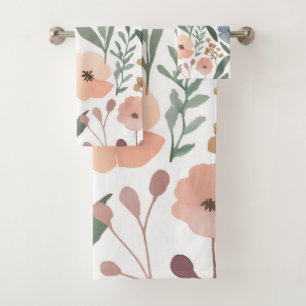 Conjunto De Toalhas Desperdício de Primavera de Pastel Boho de flor se