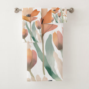 Conjunto De Toalhas Desperdício de Primavera de Pastel Boho de flor se