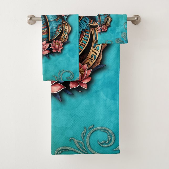 Conjunto De Toalhas Deus do Falcão Egípcio. (Insitu)