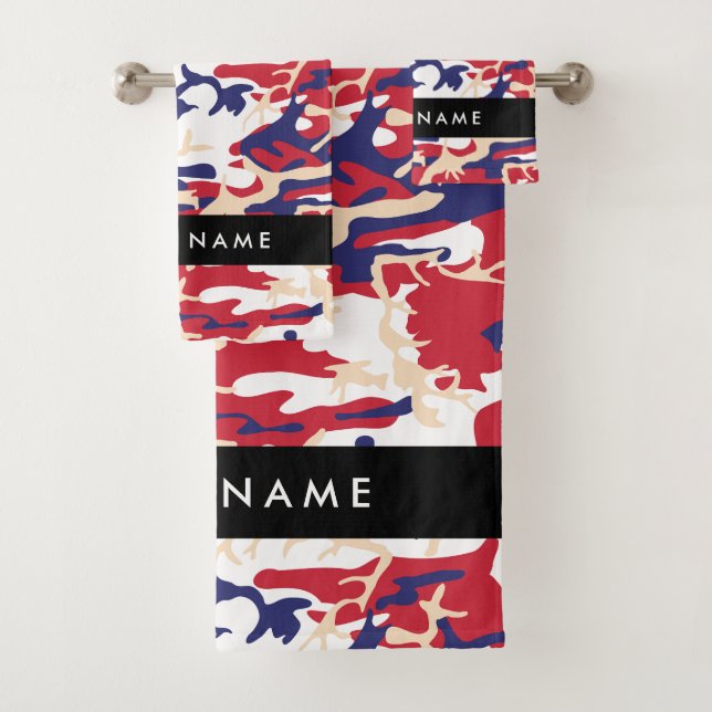Conjunto De Toalhas Dia da Independência Camuflagem Seu nome Personali (Insitu)