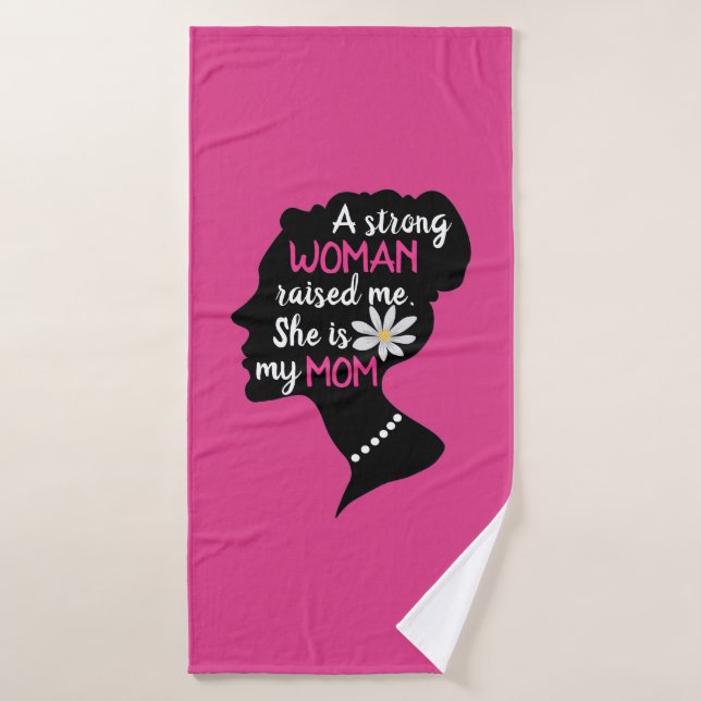 Conjunto De Toalhas Dia de as mães Rosa Forte Inspiracional (Toalha de Banho)