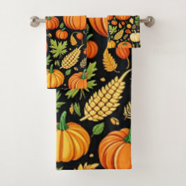 Conjunto De Toalhas Dia de Colheita de Pumpkin no outono