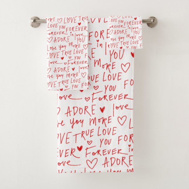 Conjunto De Toalhas Dia de os namorados de palavras românticas (Insitu)