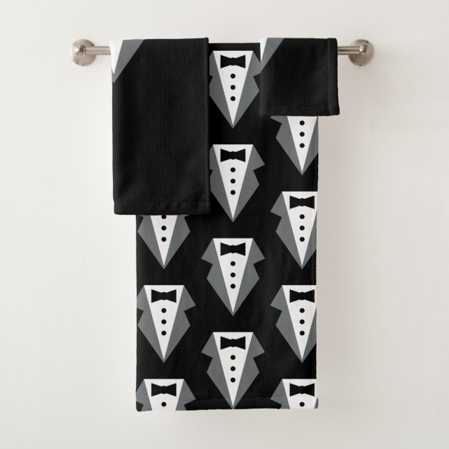 Conjunto De Toalhas Dia de os pais Preto Tuxedo (Insitu)