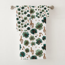 Conjunto De Toalhas Dia de São Patrício Trevo Musical