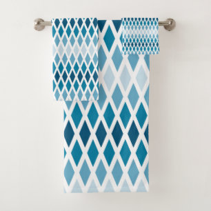Conjunto De Toalhas Diamante azul Ombre