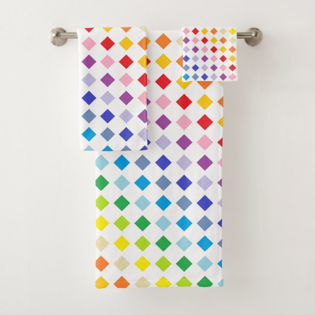 Conjunto De Toalhas Diamantes mais largos do arco-íris do espectro (Insitu)