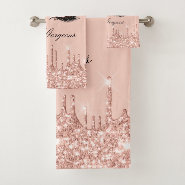 Conjunto De Toalhas Dica efeito de brilho Lash Hello Beauty Rosa Eyes (Insitu)