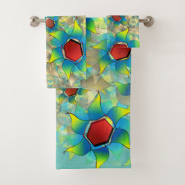 Conjunto De Toalhas Diferentes flores virtuais, pétalas azuladas sobre