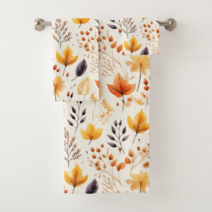 Conjunto De Toalhas Diga com folhas de outono 2 -