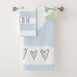 Conjunto De Toalhas Dinossauro de garotinho com nome de criança