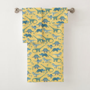 Conjunto De Toalhas Dinossauro Gato Amarelo