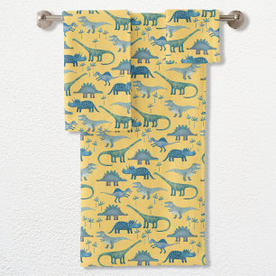 Conjunto De Toalhas Dinossauro Gato Amarelo