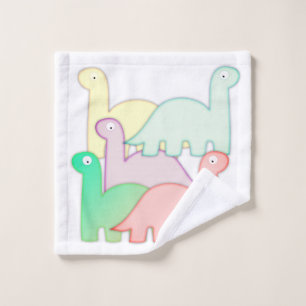 Conjunto De Toalhas Dinossauros bonitos Pastel coloridos