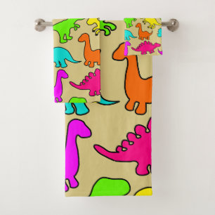 Conjunto De Toalhas Dinossauros Coloridos