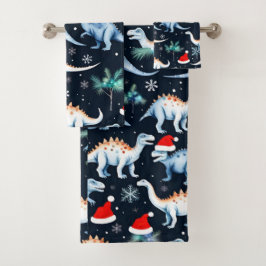 Conjunto De Toalhas Dinossauros de Natal