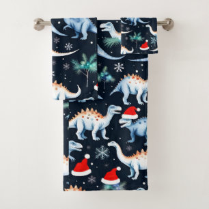 Conjunto De Toalhas Dinossauros de Natal