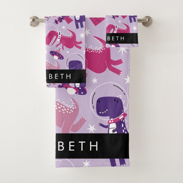 Conjunto De Toalhas Dinossauros Espaciais, Dinossauros Bonitos, Estrel (Insitu)