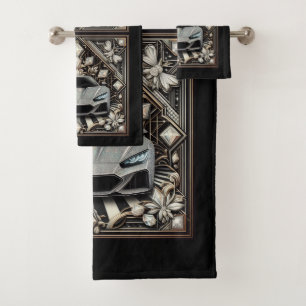 Conjunto De Toalhas Dirigir um Sportscar Art Deco Diamante