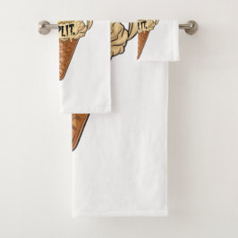 Conjunto De Toalhas Dividi, sorvete de banana fofo