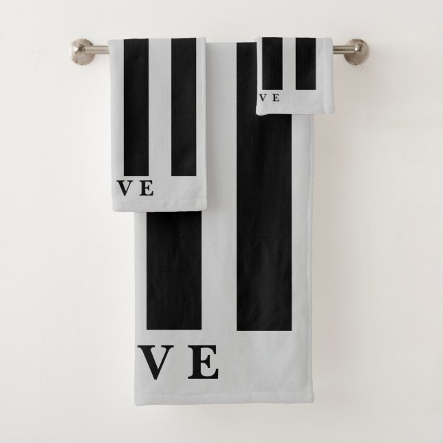 Conjunto de toalhas do banheiro - Cinza e preto (Insitu)