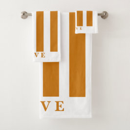 Conjunto de Toalhas do Banheiro - Laranja&Branco