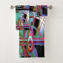 Conjunto de toalhas do banho abstrato Togtherness