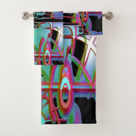 Conjunto de toalhas do banho abstrato Togtherness