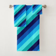 Conjunto de Toalhas do Banho Azul-Icy Stripes Teai