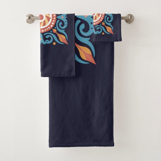 Conjunto de toalhas do banho do Azulejo de Boho (Insitu)