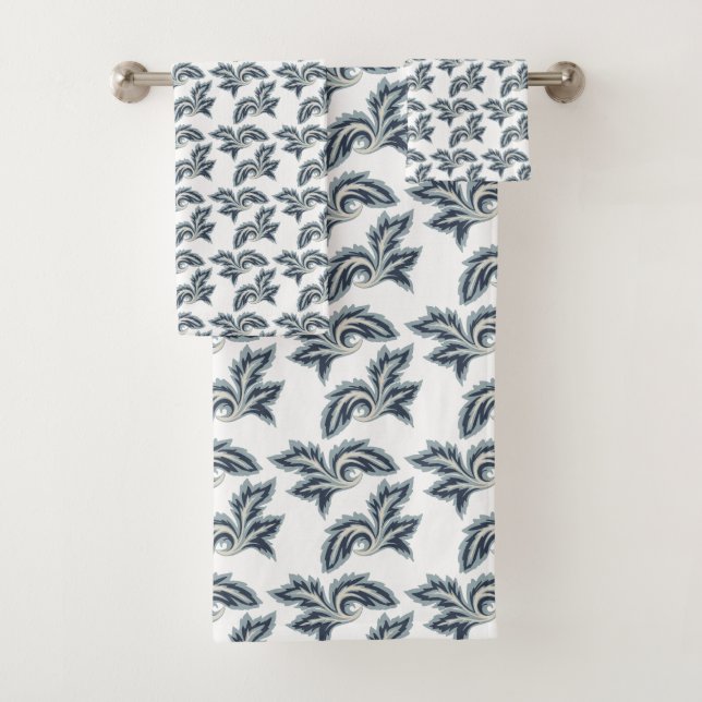 Conjunto de Toalhas do Designer Folha Azul (Insitu)