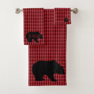 Conjunto de toalhas do estilo de Xadrez do urso