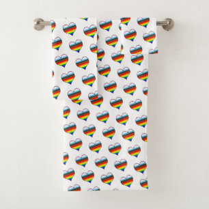 Conjunto de toalhas do Rainbow Heart