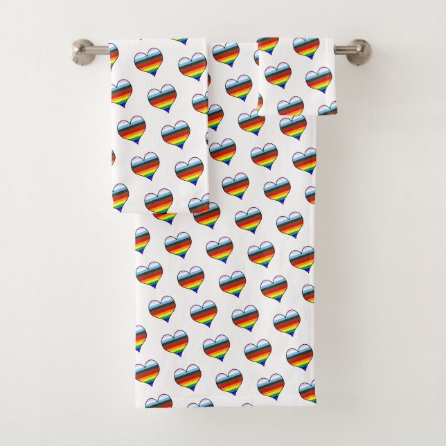Conjunto de toalhas do Rainbow Heart (Insitu)