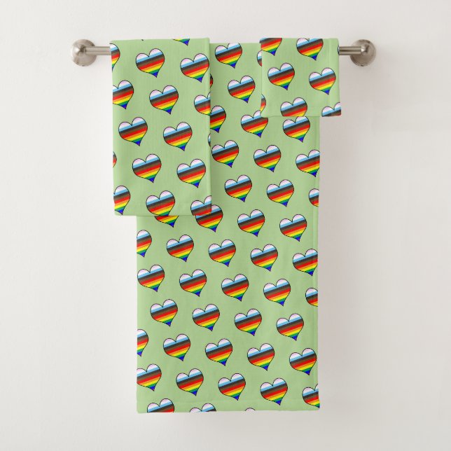 Conjunto de toalhas do Rainbow Heart (Insitu)