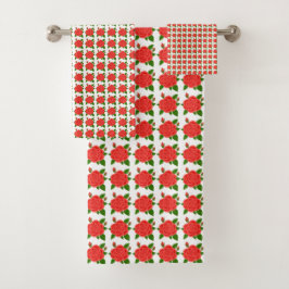 Conjunto de Toalhas do Rosa vermelha